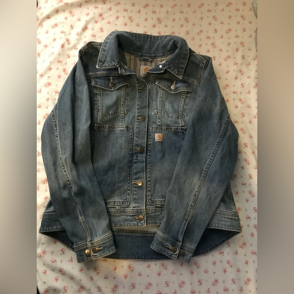 NWOT Womens Carhartt Denim Jean Work Jacket Size XL